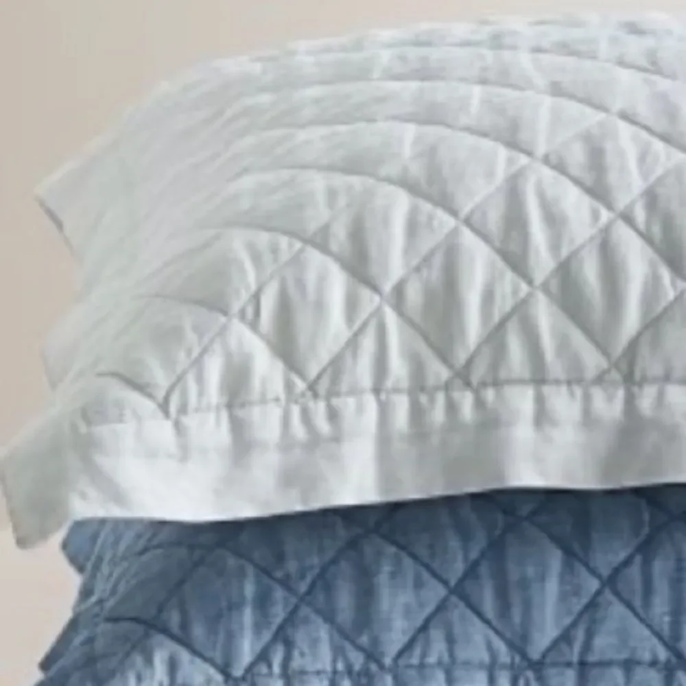 Pottery Barn Belgian Flax Linen Diamond Quilted King Sham